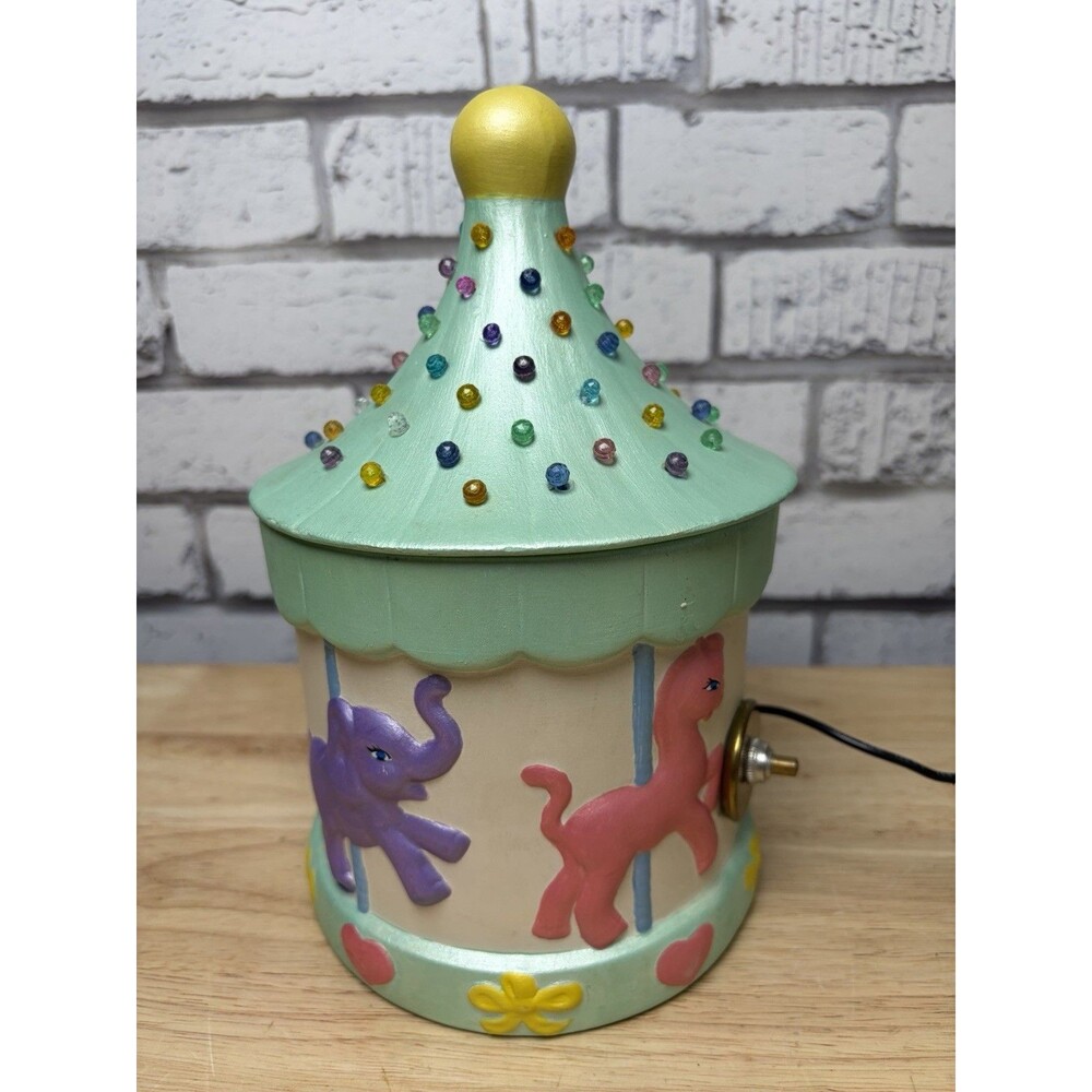 Ceramic Merry-Go-Round Light Bulbs Like Tree Unique Nursery Trinket Vintage READ